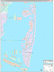 Miami Beach Wall Map Premium Style 2026